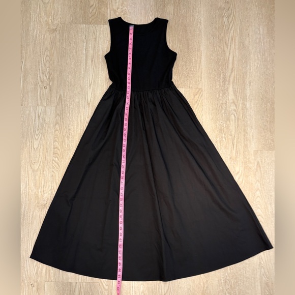 Commense Leisure Crew Neck Maxi Long Dress Black with Pockets Size Medium - Picture 8 of 9